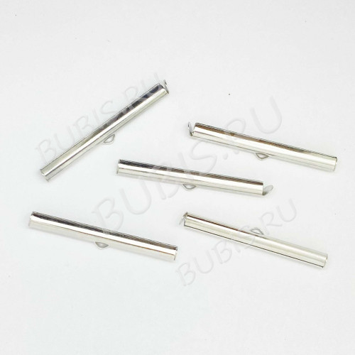 Концевик 137 слайдер зажим для лент 40*5,5*4мм цвет платины (Iron) (10шт)