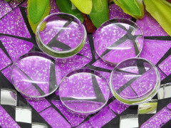 Кабошон стеклянный 04 Круг 20*20*6мм прозрачный (стекло)