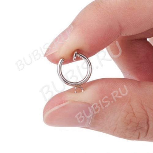 Основы для клипс №28 серьги кольца 15*11мм цвет платины (Brass)(1 пара)