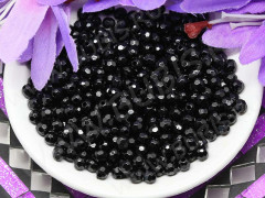 Бусина Округлая 48 гранёная 4*3,8*3,5мм чёрная непрозрачная (акрил) (100шт.)