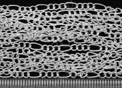 Цепочка I027 Фигаро звенья 6,5*3мм и 3,5*2мм серебристая (Iron) (50см)