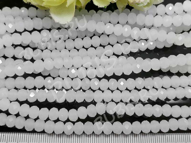 (СКИДКИ!!!) Бусина Абакус гранёный 6*6*4,5мм Хрусталь белый полупрозрачный (имитация Сваровски) (10шт.)