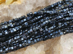 Бусина кристалл гранёный Кубик 2,5*2,5*2мм т.серый непрозрачный (имитация Сваровски) (10шт.)