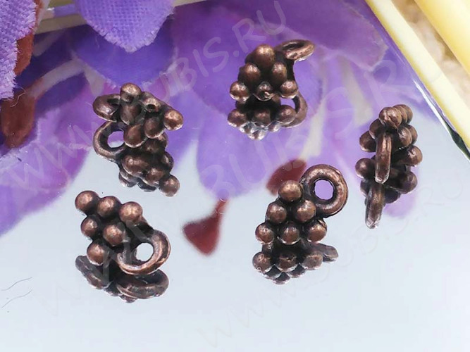 (СКИДКИ!!!) Подвеска Виноградик 03 3D 8*5*5мм античная медь (литьё) (10шт.)