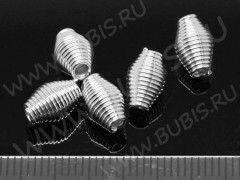 Бусина-пружинка 06 Бочонок 9,5*6*6мм серебристый (Iron)