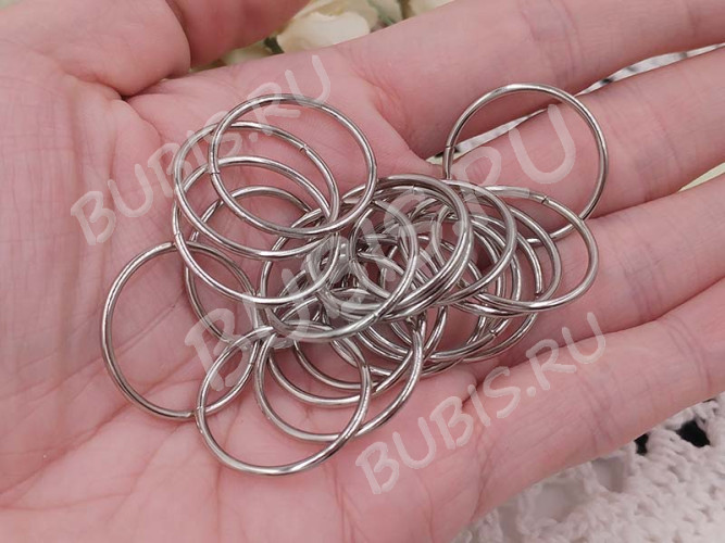 (СКИДКИ!!!) Колечки обычные большие толстые 23*1,5мм цвет платины (Iron) (10шт)