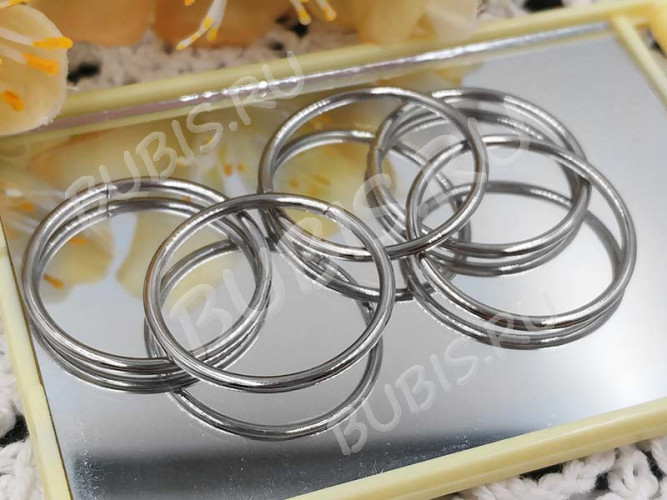 (СКИДКИ!!!) Колечки обычные большие толстые 23*1,5мм цвет платины (Iron) (10шт)