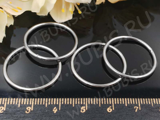 (СКИДКИ!!!) Колечки обычные большие толстые 23*1,5мм цвет платины (Iron) (10шт)