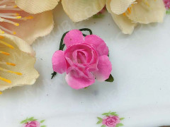 Цветок для декора 01 бумажный 70*10*10мм св.фуксия с белым (декор)