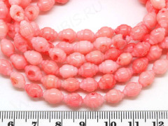 (СКИДКИ!!!) Бусина каменная Ракушка 01 8,5*6*6мм Коралл св.розовый натуральный (камни) (10шт.)