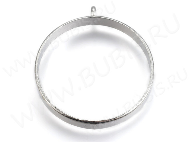 Подвеска Рамка 41 Круг глубокий 38*35*4,8мм цвет платины (литьё)