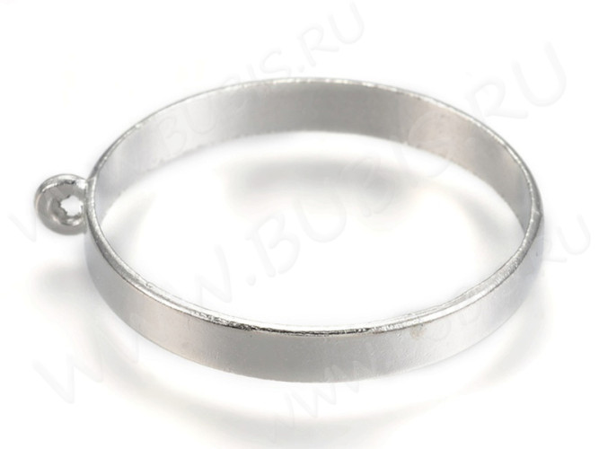 Подвеска Рамка 41 Круг глубокий 38*35*4,8мм цвет платины (литьё)