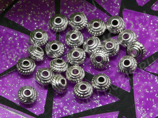 Бусина 099 рондель 4,8*4,8*2,8мм античное серебро (литьё) (20шт.)