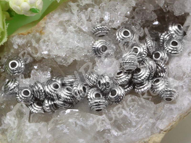 Бусина 099 рондель 4,8*4,8*2,8мм античное серебро (литьё) (20шт.)
