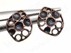 Пуссеты (&quot;гвоздики&quot;) №127 17*13,5*13мм античная медь (литьё) (1 пара)