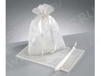 Мешочек органза 19 120*90мм белый без рисунка (упаковка для украшений) (10шт)