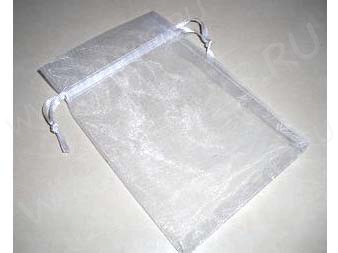 Мешочек органза 19 120*90мм белый без рисунка (упаковка для украшений) (10шт)