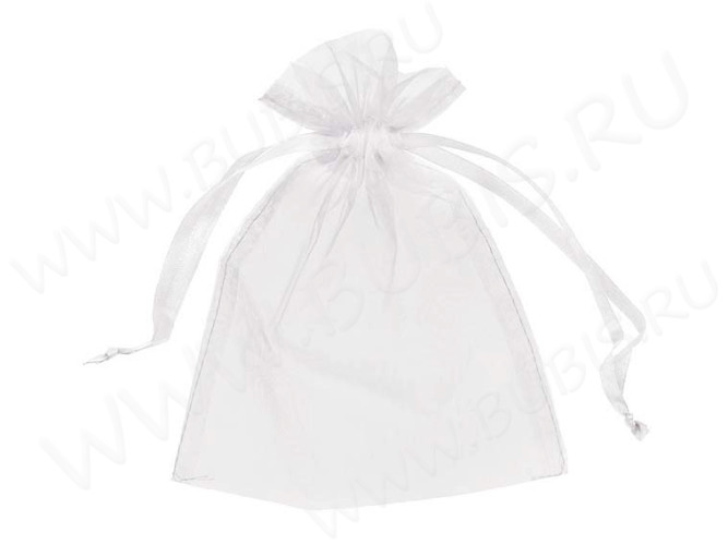 Мешочек органза 19 120*90мм белый без рисунка (упаковка для украшений) (10шт)