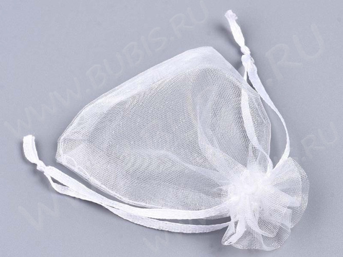 Мешочек органза 19 120*90мм белый без рисунка (упаковка для украшений) (10шт)