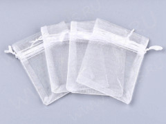 Мешочек органза 19 120*90мм белый без рисунка (упаковка для украшений) (10шт)