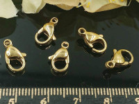 Замочек карабин №086-G 13*8*3мм золотистый Real Gold Plated 24K (LUX)(Хирургическая сталь)