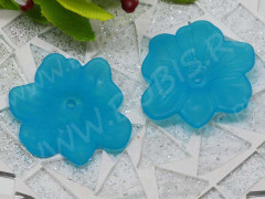 Бусина акрил Цветочек 65 матовый 28,5*26,5*4,5мм голубо-бирюзовый полупрозрачный (акрил)