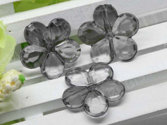Бусина акрил Цветочек 19 гранёный 20*20*5мм серый прозрачный (акрил)