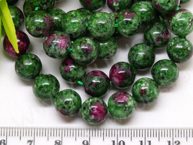 (ОПТ) Бусина округлая 10мм Цоизит (Циозит) (камни) (НИТЬ)