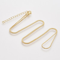 Шнур с замочком 59 Цепочка для кулона 1мм золотистая (Brass) (60см)