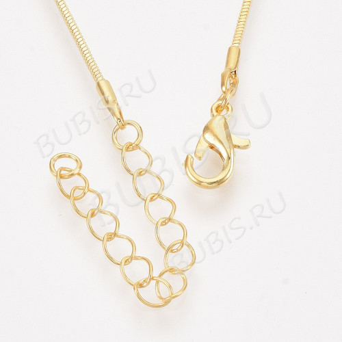 Шнур с замочком 59 Цепочка для кулона 1мм золотистая (Brass) (60см)