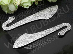 Заготовка для закладки 16 узорная широкая 8,0*2,5*0,2см античное серебро (литьё)