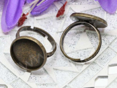 Основа (заготовка) для кольца 128 17мм с сеттингом 16мм античная бронза (Brass)