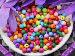 Бусина округлая 28 Шар 5мм МИКС глянцевых непрозрачных (акрил) (50шт.)