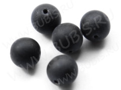 Бусина округлая матовая 6мм чёрная непрозрачная (Чешское стекло) (10шт.)