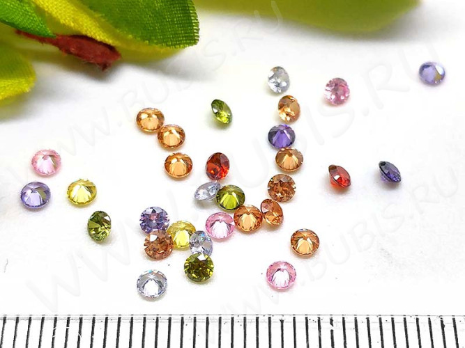 Ювелирный кристалл 01 Кубический Цирконий 2,5*2,5*1,7мм МИКС (камни) (20шт.)