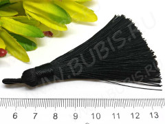 Декоративный элемент 078 Кисть струящаяся 90*9мм чёрная (декоративные элементы) (1 ПАРА)