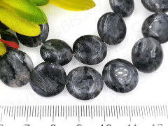 Бусина каменная Круг 34 15*15*5,5мм Ларвикит (Лабрадорит Норвежский) (камни)