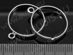 Основа (заготовка) для кольца 073 17мм с одной петлёй цвет платины (Iron)