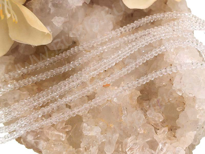 Бусина кристалл гранёный абакус 2,5*2,5*1,5мм чистый прозрачный (имитация Сваровски) (НИТЬ)