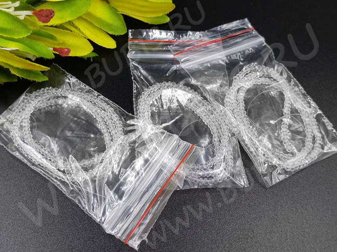 Бусина кристалл гранёный абакус 2,5*2,5*1,5мм чистый прозрачный (имитация Сваровски) (НИТЬ)