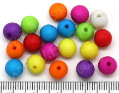 (СКИДКИ!!!) Бусина Округлая 17 матовая 8мм микс непрозрачный (акрил) (50шт.)