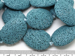 Бусина каменная Овал 30 Лава вулканическая 26*20*7,5мм голубо-бирюзовая (камни)