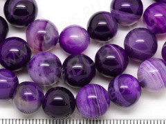 (ОПТ) Бусина округлая ГЛАДКАЯ 12мм Агат Мадагаскарский фиолетово-молочный (камни) (НИТЬ)