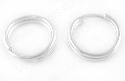 Колечки двойной крутки 5мм серебристые (Iron) (100шт)