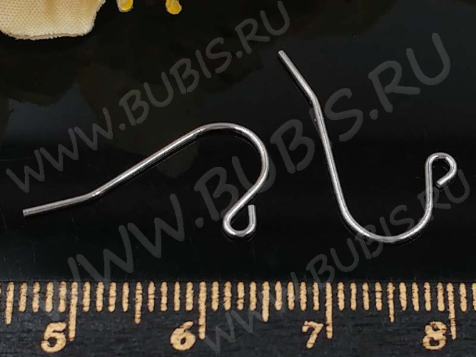 Швензы-крючки №090 простые 20*11*0,7мм цвет платины (Хирургическая сталь) (10 пар)