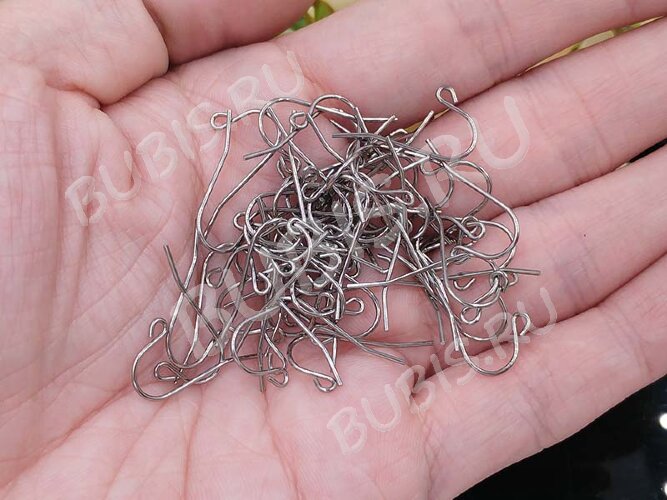 Швензы-крючки №090 простые 20*11*0,7мм цвет платины (Хирургическая сталь) (10 пар)