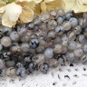 Купить Бусина округлая 8мм шарик Агат "Вены Дракона" серый с чёрным (камни) (НИТЬ) с доставкой по России