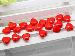 Бусина Сердечко 12 3D 15*12*5,5мм красное непрозрачное (акрил) (10шт.)