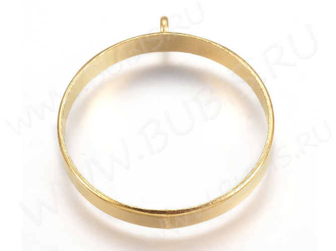 Подвеска Рамка 41 Круг глубокий 38*35*4,8мм золотистая (литьё)