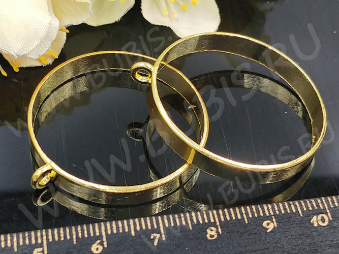 Подвеска Рамка 41 Круг глубокий 38*35*4,8мм золотистая (литьё)